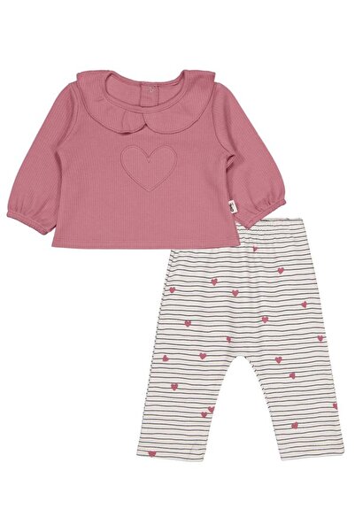 Civil Baby طقم مطرز على شكل قلب مع ياقة للأطفال من 6 إلى 18 شهرًا - إكرو للأط...