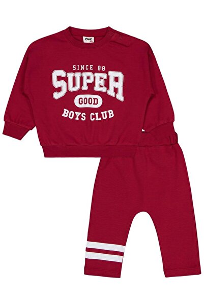 Civil Baby Super Good Baskılı 6-18 Ay Takım - Bordo 9-12 Ay