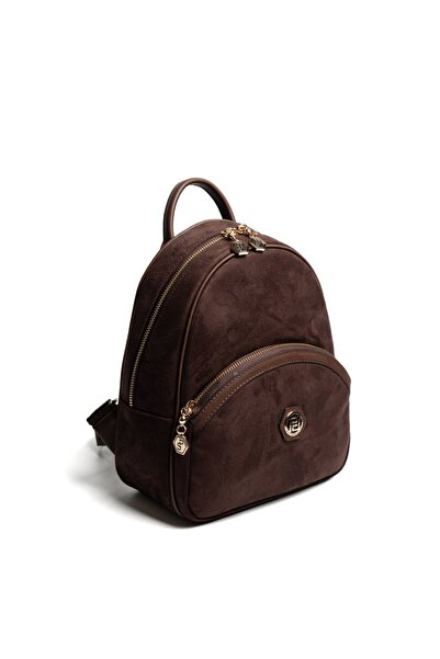 Fuschia Paris Süet Kahve Sırt Çantası