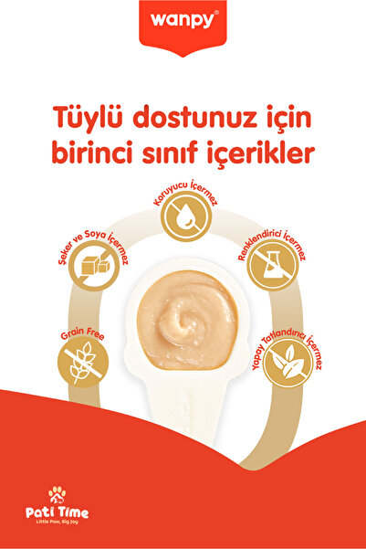 Wanpy 2li Set - Somonlu & Tavuklu Tahılsız Kaşıklı Kedi Ödül Kreması Kedi Ödülü 20 x 16gr