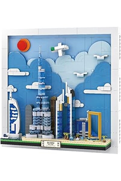 BLOKKIT مجموعة مكعبات بناء أفق مدينة دبي، 740 قطعة