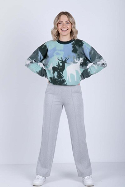 VeniLife Kadın Çimalı Üç İplik Şardonlu Kalın Eşofman Altı