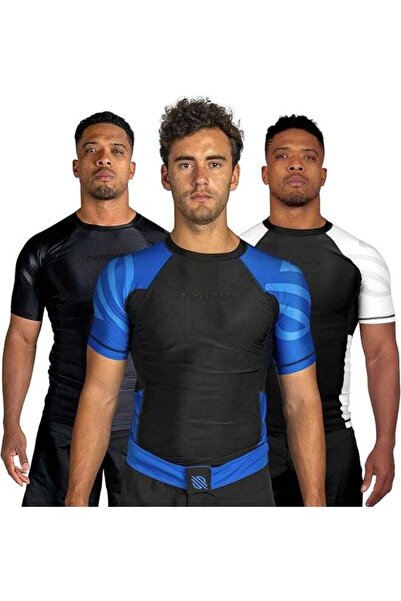 Sanabul Essential Short Sleeve Compression Shirt for Men (Large, Blue)