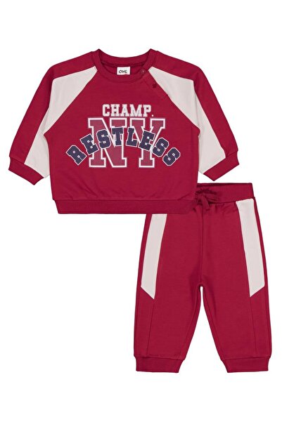 Civil Baby Restless Printed 6-18 Months Set - Claret Red 6-9 Months