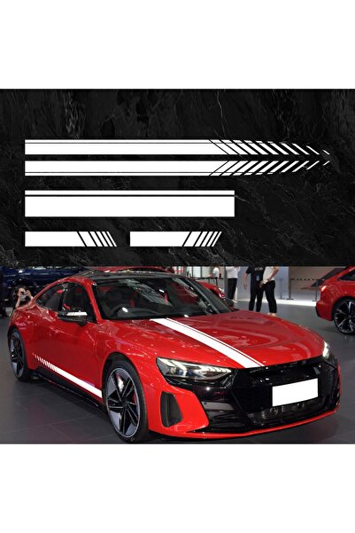 Avex Set 5 stickere autoadezive Tuning, model "Racing Stripes V1", dimensiune 190 cm, culoare Rosie