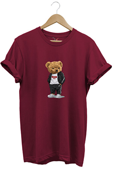 WİDİ Μπλουζάκι Unisex με λαιμόκοψη από 100% βαμβάκι με σχέδιο Cute Teddy Bear...