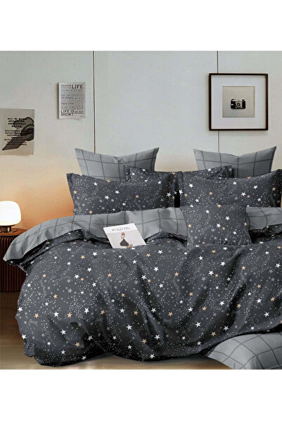 trendyhome 6-piece Finet Cotton Fitted Bedding Set - Stars, Gray (W 22)