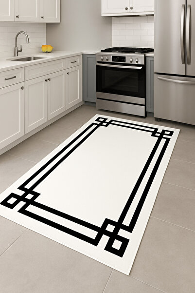 Dally Home DİJİTAL BASKILI Kaymaz Taban Yıkanabilir Modern Mutfak Halısı Salo...