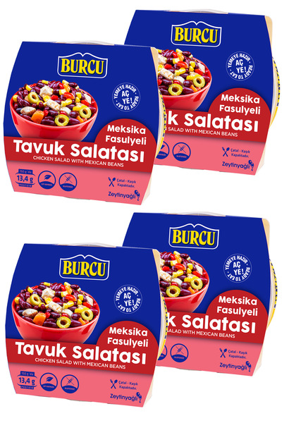 BURCU Meksika Fasulyeli Tavuk Salatası 150 gr x 4 Adet