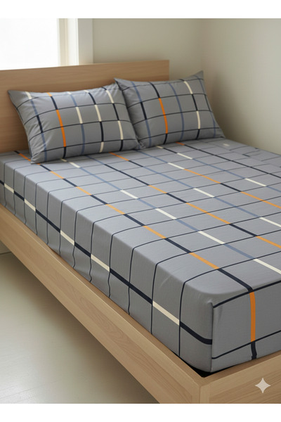 Design of colours ملاءة مطاطية مزدوجة و2 غطاء وسادة