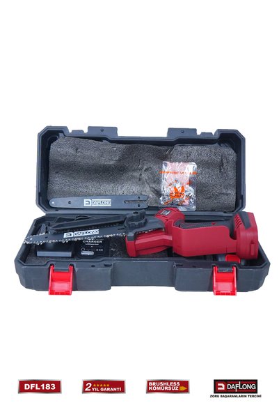 DAFLONG OTOMTAİK YAĞLAMALI DİJİTAL GÖSTERGELİ KÖMÜRSÜZ ÇİFT PALA ÇİFT KAMA DAL BUDAMA MAKİNA DFL-183