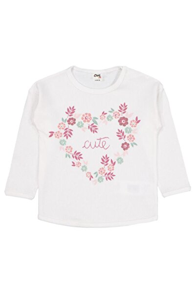 Civil Baby Cute Flower Printed 6-18 Months Sweatshirt - Ecru 12-18 Months