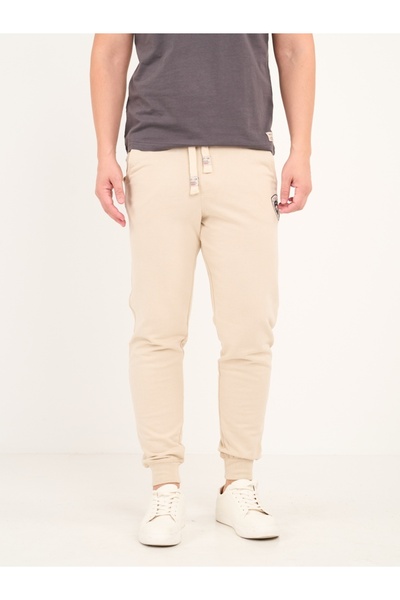 Timeout Pantaloni lungi barbat sport de culoare uniforma cu detalii logo