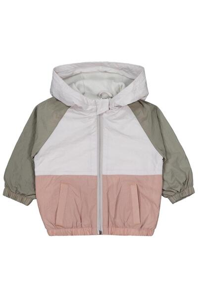 Civil Baby Color Block Fleece Lined Raincoat for 6-18 Months - Khaki 9-12 Months