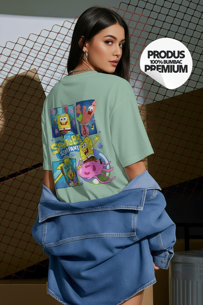 OEM 100% cotton Sponge Bob Oversized t-shirt for women