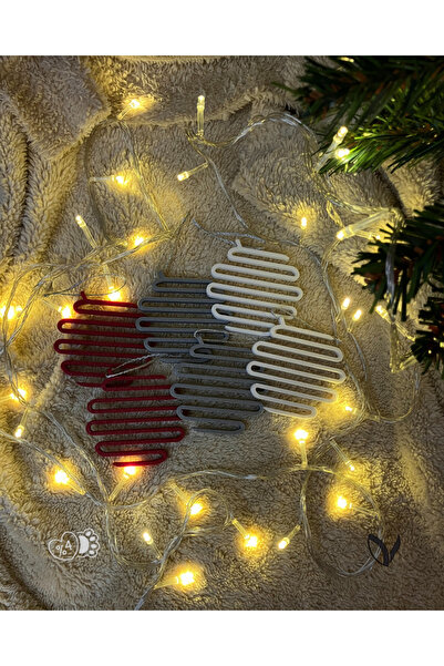 Leaft Design زينة شجرة عيد الميلاد بتصميم بسيط وخطي - مجموعة من 6 قطع (7.5 سم...