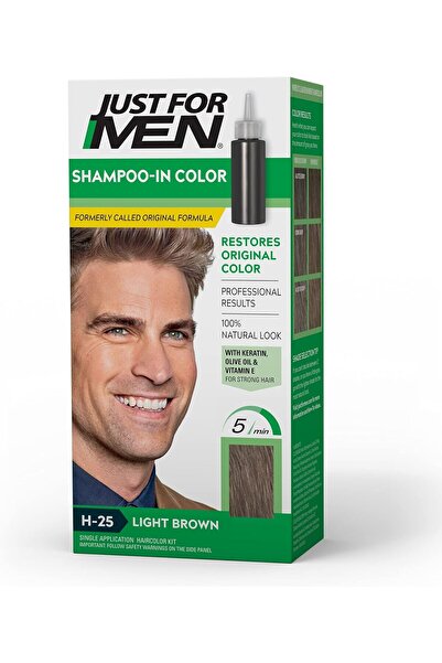 Just For Men شامبو صبغة شعر بني فاتح 25 للرجال - استخدام واحد