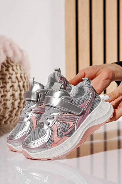 Zaira Ροζ παιδικά πάνινα παπούτσια από υφασμάτινο υλικό Kate #21049 - 36