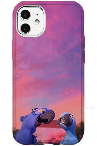 Turkuaz حافظة سيليكون فاخرة متوافقة مع هاتف Iphone 11 بتصميم طيور الحب