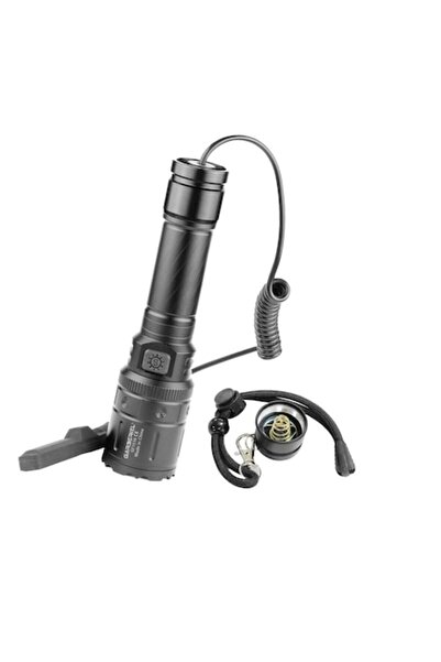 LET Lanternă tactică LED airsoft cu telecomandă, 8000 lm, reîncărcabilă, 5 moduri, IP65, reglabilă