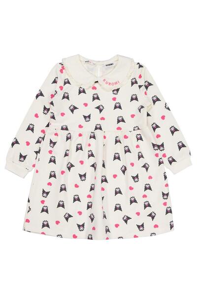 kuromi 6-9 Yaş Elbise - Ekru 8-9 Yaş