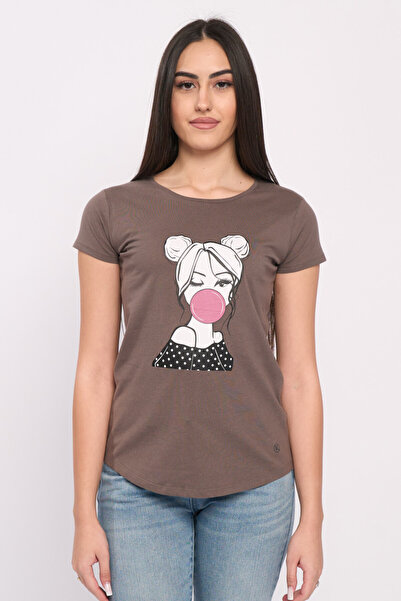 KVL by KENVELO Tricou dama maneca scurta cu imprimeu fata