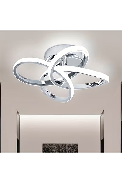 Elektroyou Dönence Gri Modern Ultra Power Beyaz Ledli Plafonyer Tekli Ledli Avize