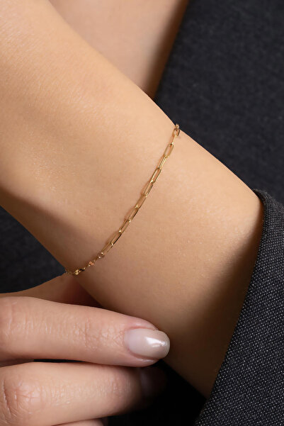 Bayar Gold 14 Ayar Altın Aynalı ve Ataç Bileklik