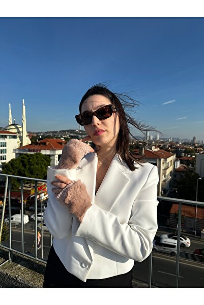 Mollycrush قفازات شتوية نسائية مصنوعة من القطيفة بتفاصيل نصف إصبع - تصميم أنيق يحافظ على الدفء