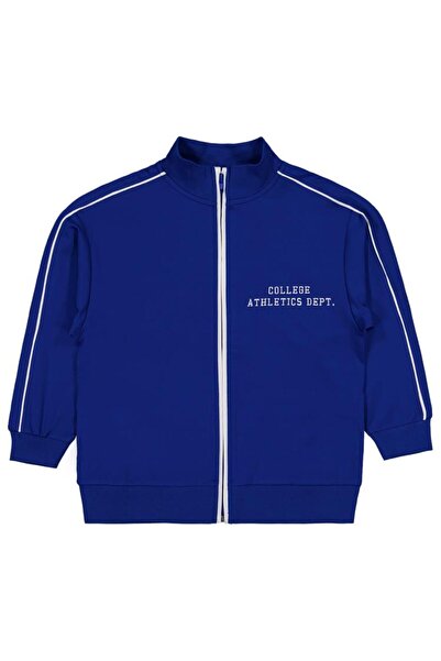 Civil Boys College Athletic Embroidered Piped 10-13 Years Old Cardigan - Blue...