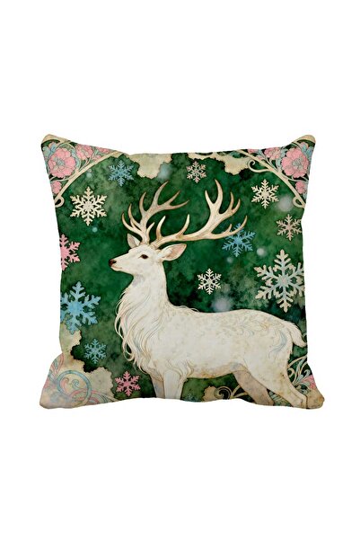 Queen Jera Vintage Deer Pattern Throw Pillow Cover – Christmas Decorative Pil...