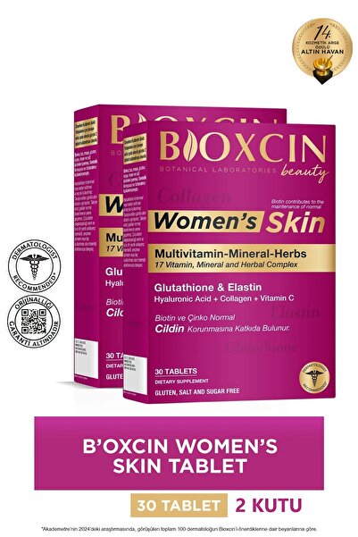 Bioxcin Women's Skin 30 Tbx2 - Glutatyon, Elastin, Biotin, Çinko, Kolajen, Hya Asit, Magnezyum, Cilt Vitamin