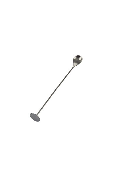 gogiva Lingură de bar din oțel inoxidabil cu mâner lung răsucit și capăt plat...