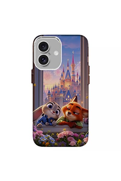 Turkuaz حافظة سيليكون فاخرة متوافقة مع هاتف Iphone 16 بتصميم Lüxu Tilki