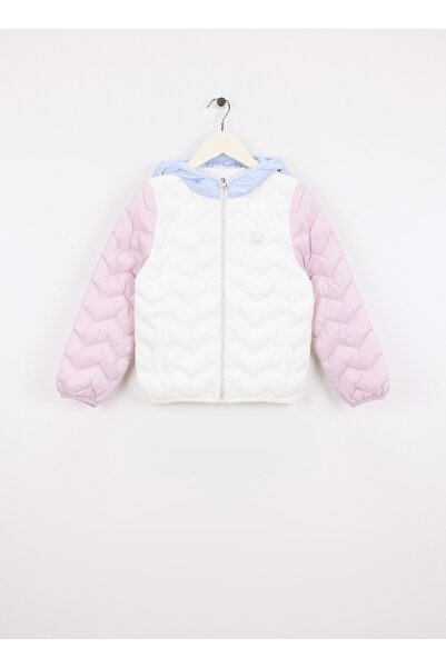 Benetton Ekru - Lila Kız Çocuk Mont 21INCN04U