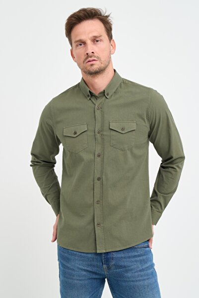 KVL by KENVELO Camasa barbat regular cu buzunare cu clapeta