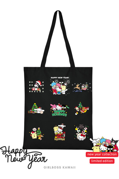 Hello Kitty tüm karakterler siyah çanta yılbaşı new year