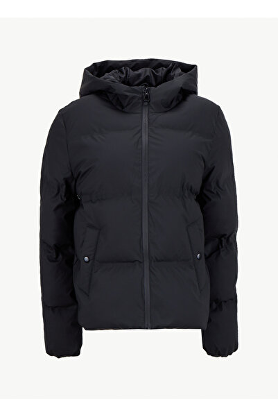 ONLY Siyah Kadın Mont ONLLEA RAIN PUFFER SHORT OTW