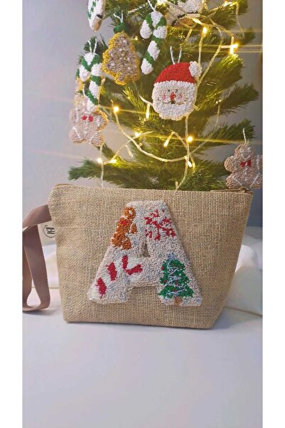 BACKHOME Makyaj Çantası, clutch , El Çantası, punch(panç), el emeği,yılbaşı konsepti