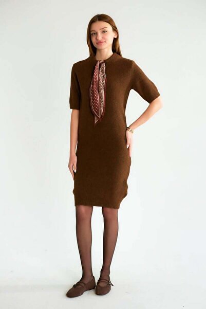 Robin 95156 Scarf Knitwear Sweater Brown