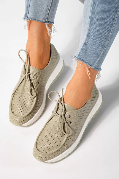 Zaira Pantofi casual dama verzi din piele ecologica Kiara #21640