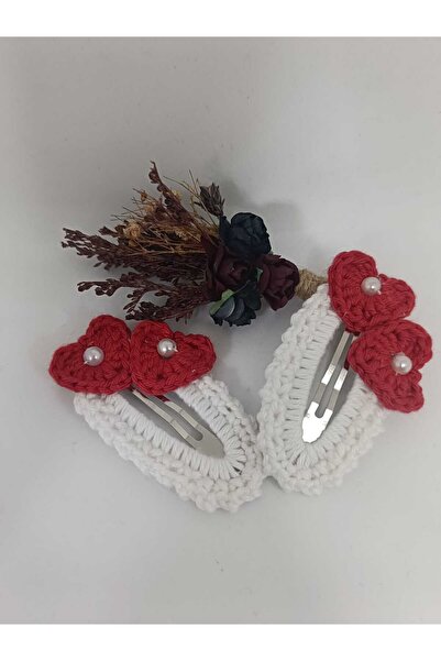 elaa aksesuar Handmade Heart Snap Knit Buckle (2 Pieces)
