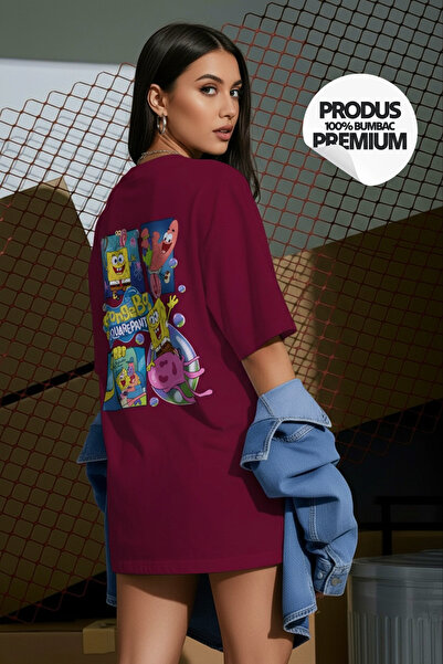 OEM 100% cotton Sponge Bob Oversized t-shirt for women