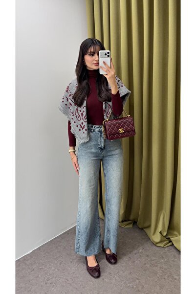 HAZELANNA جينز فلير بغسيل ثلجي خفيف