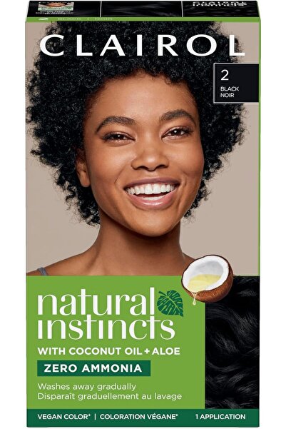 Clairol صبغة شعر شبه دائمة من Natural Instincts، لون شعر أسود، عبوة من قطعة واحدة