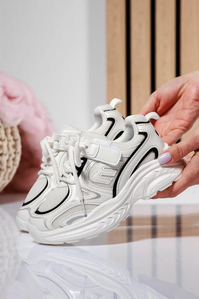 Zaira Μαύρα παιδικά πάνινα παπούτσια από οικολογικό δέρμα Geo #21143 - 36