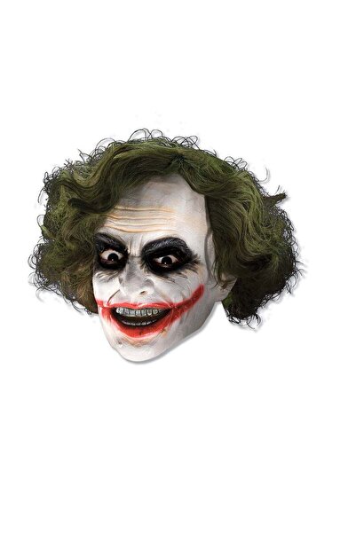 Rubies Joker 3/4 Vinyl Mask with Attached Wig - One Size