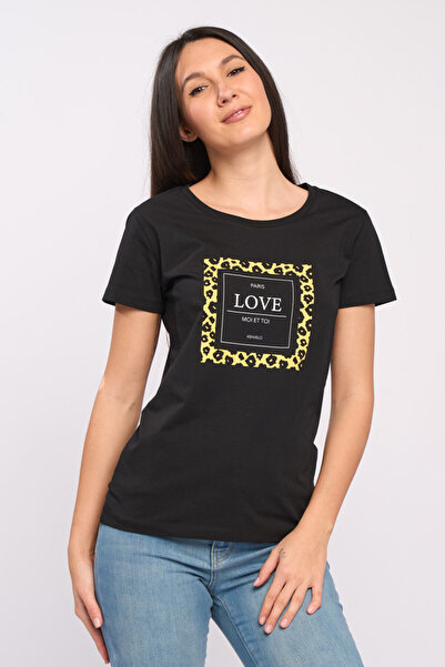 KVL by KENVELO Tricou dama din bumbac cu imprimeu text