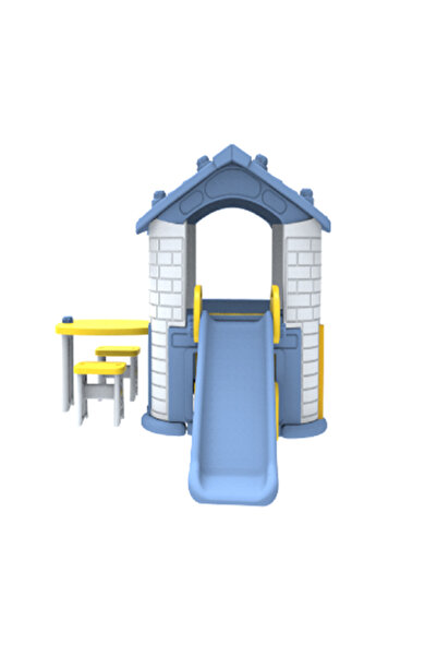 Colorland بيت اللعب السعيد مع زحليقة وطاولة وكرسي أزرق CHD-805 مجموعة اللعب (...