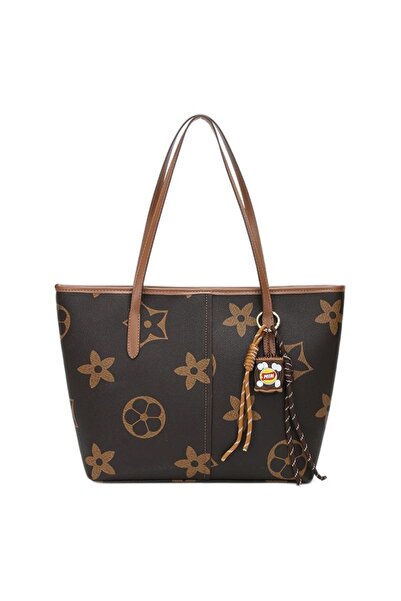 bagsister حقيبة يد نسائية كبيرة الحجم مزينة بنقشة مونوغرام كلاسيكية - حقيبة يد أنيقة وحقيبة كتف للاستخدام اليومي والسفر